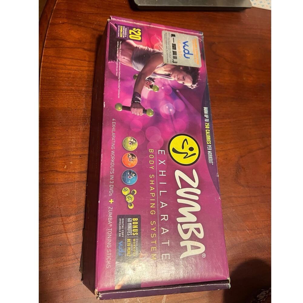 Zumba Fitness Exhilarate Body Shaping System Weights and 3 DVDS Workout system